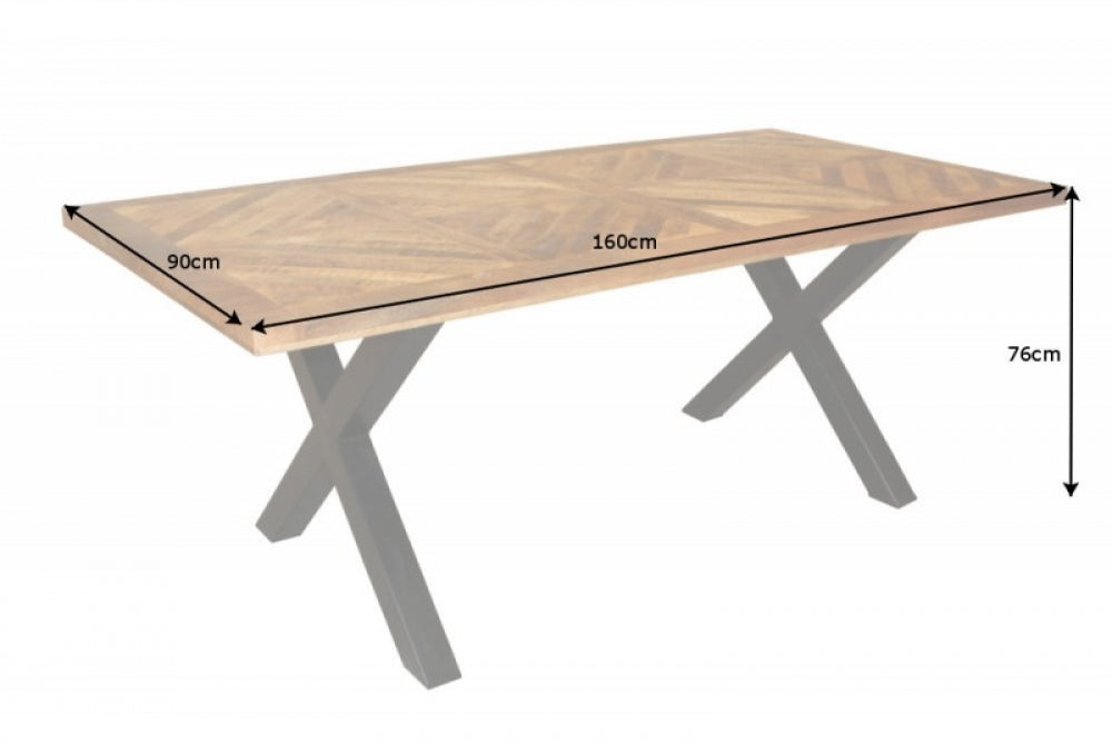 Masa dreptunghiulara din Lemn de mango Maro/Negru de 6 persoane L160x90cm INFINITY