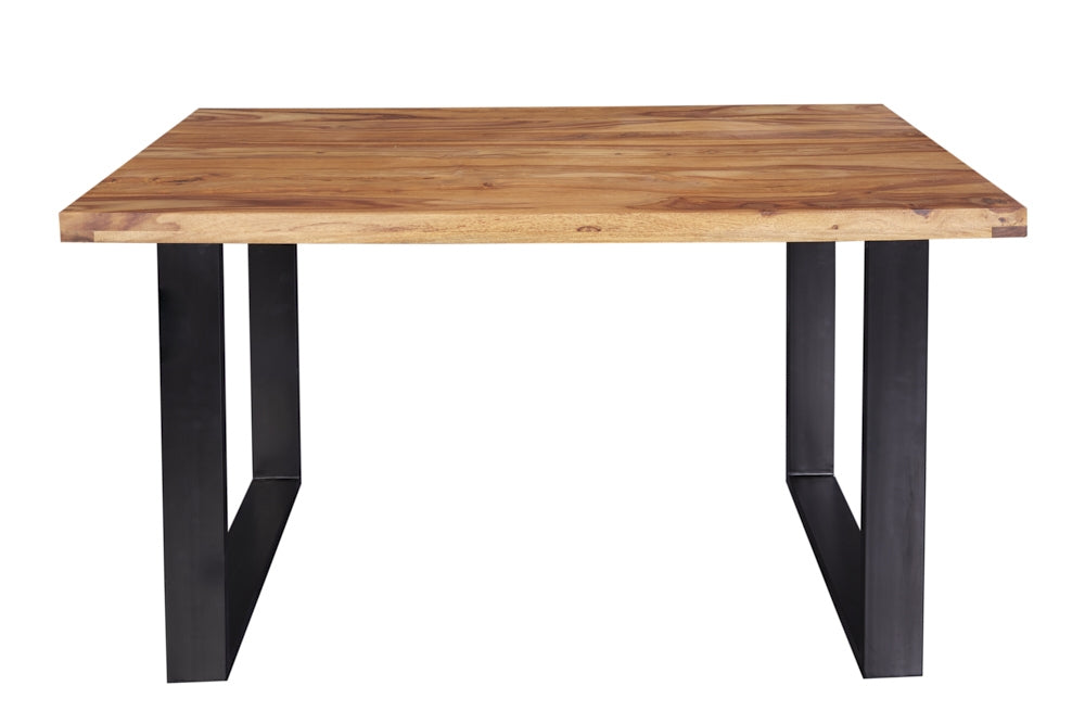 Masa dreptunghiulara din Lemn de palisandru Maro/Negru de 6 persoane L120x80cm Iron Craft