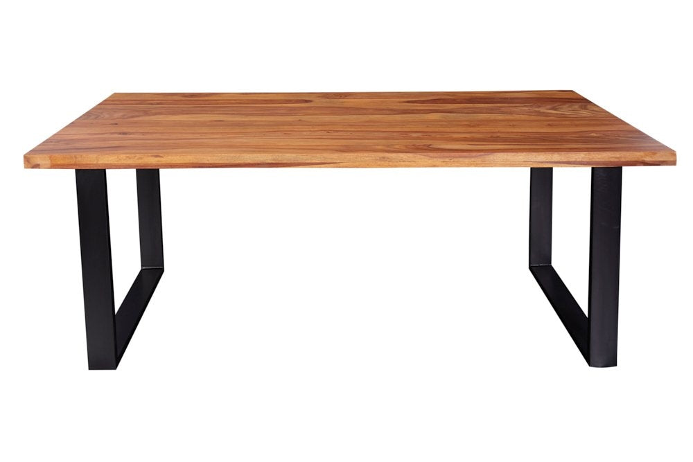 Masa dreptunghiulara din Lemn de palisandru Maro/Negru de 8 persoane L200x90cm Iron Craft