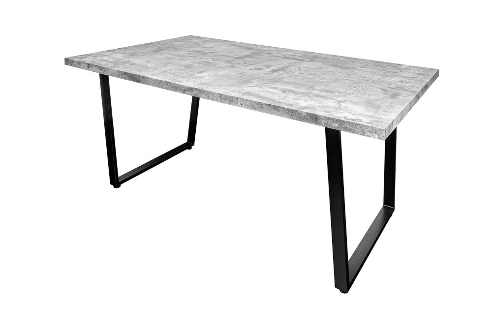 Masa dreptunghiulara din MDF Gri/Negru de 6 persoane L160x90cm Loft