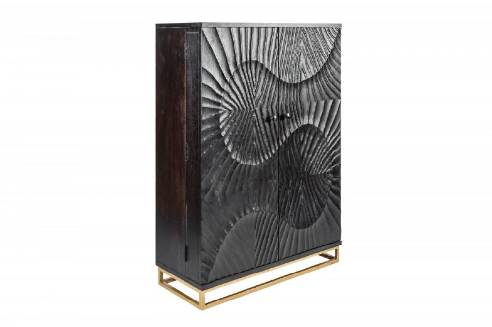Bar din Lemn masiv de mango si Metal Negru/Auriu Scorpion L95xH141cm
