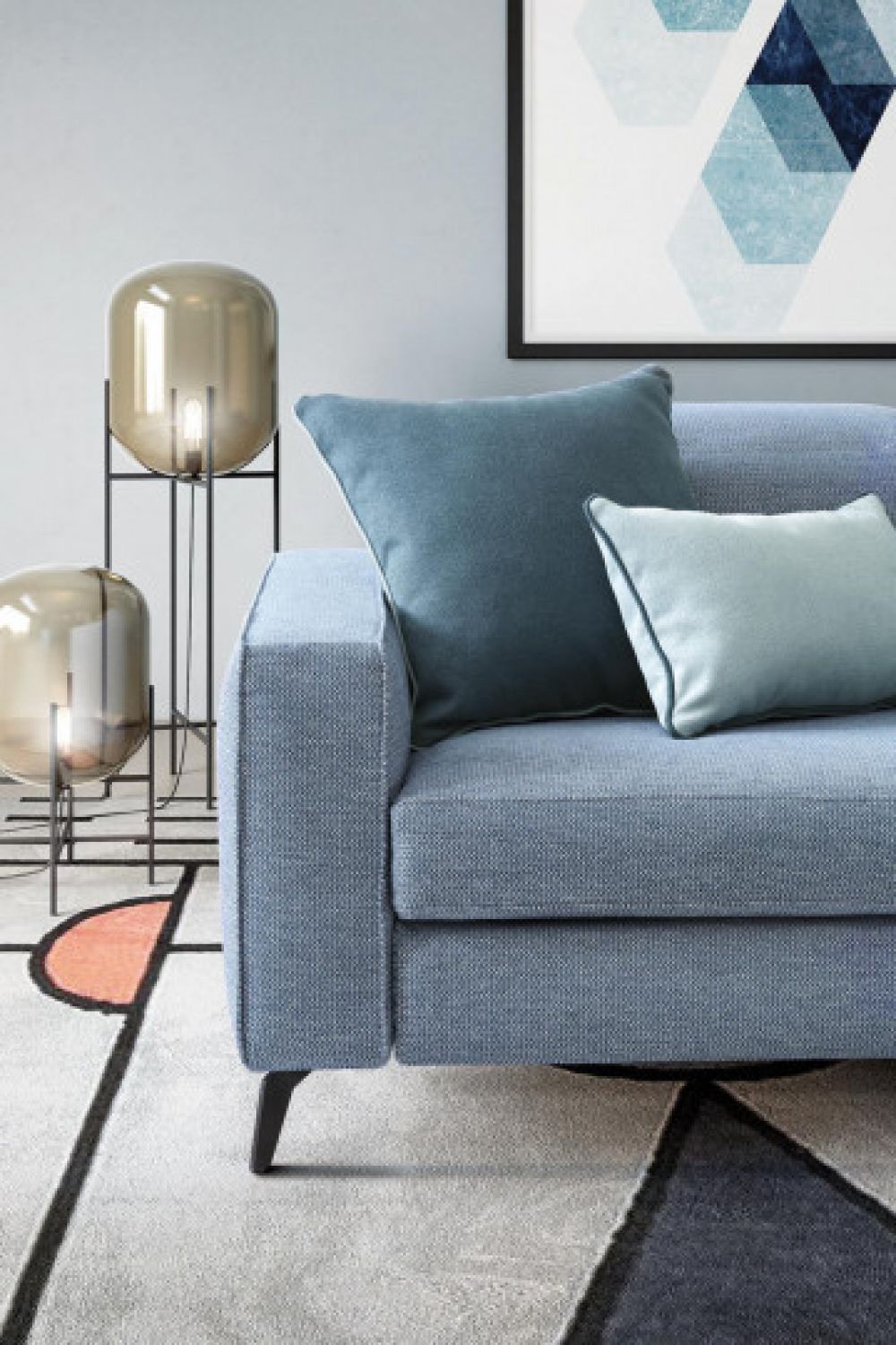 Coltar de 3 locuri cu un recliner Christopher stil Modern L265cm