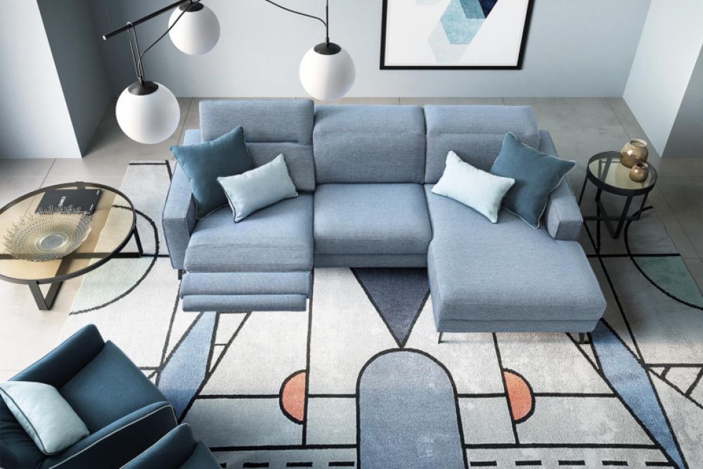 Coltar de 3 locuri cu un recliner Christopher stil Modern L265cm