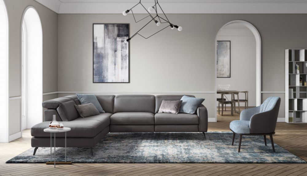 Coltar de 4 locuri cu recliner Christopher stil Modern L288cm