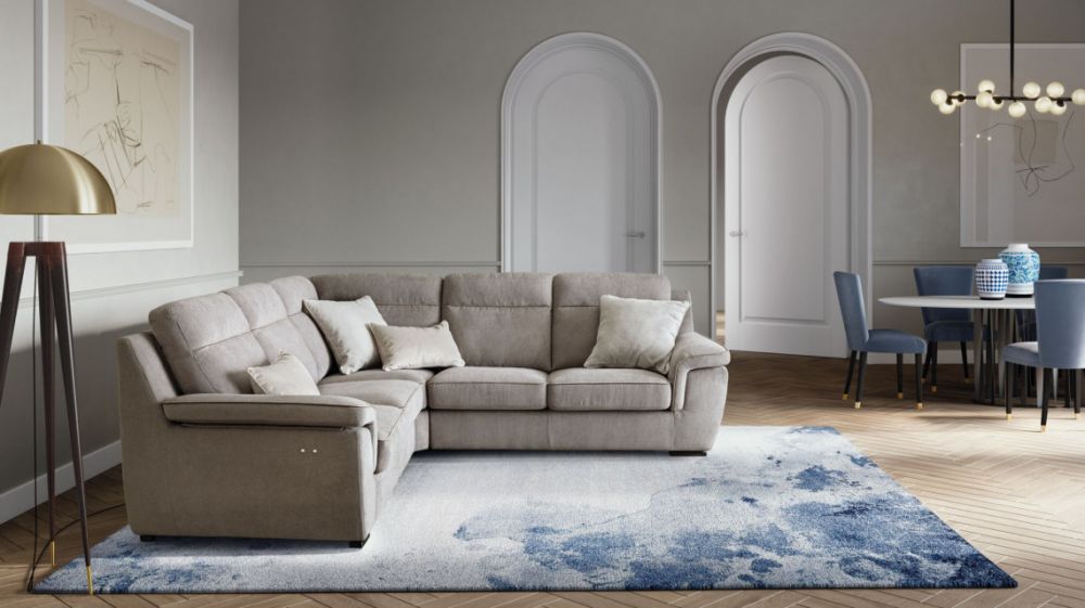 Coltar de 5 locuri cu un recliner Hollis stil Modern L255cm