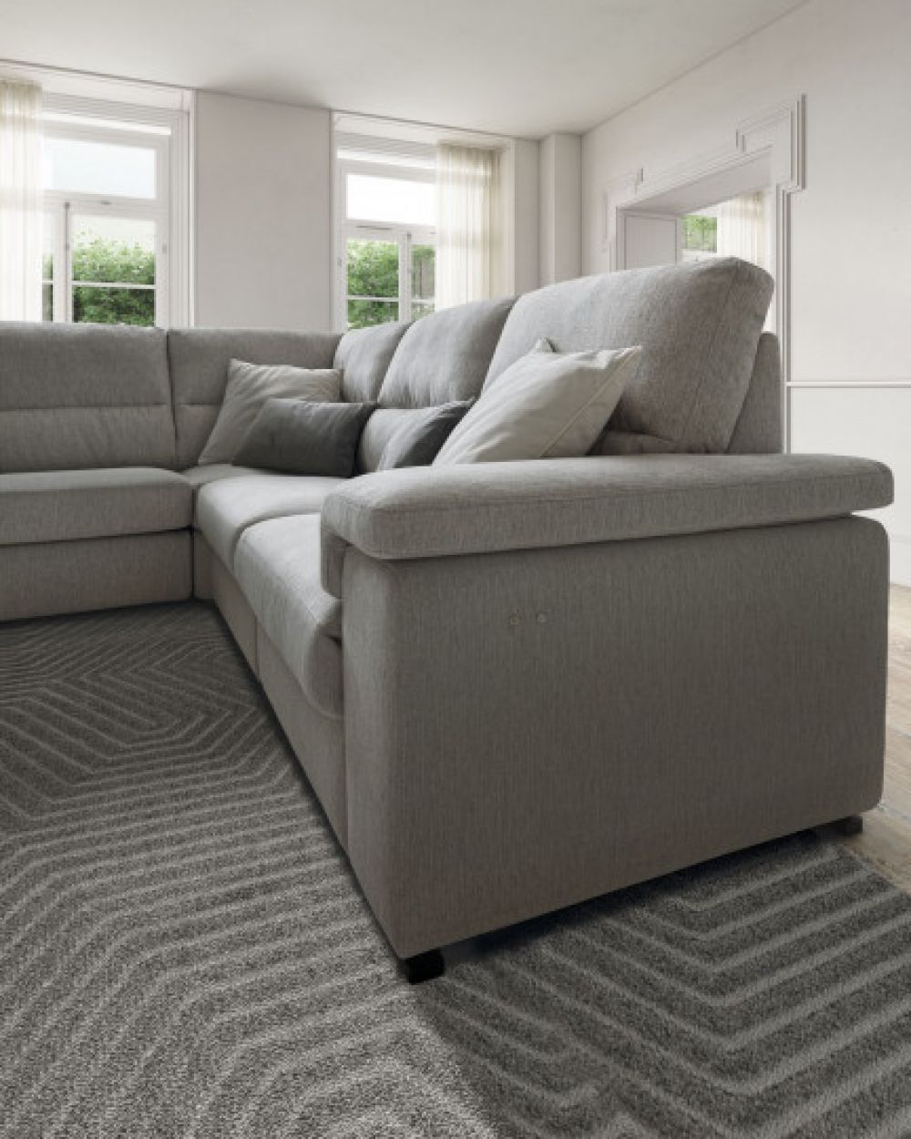 Coltar de 5 locuri cu un recliner Jaro stil Modern L281cm