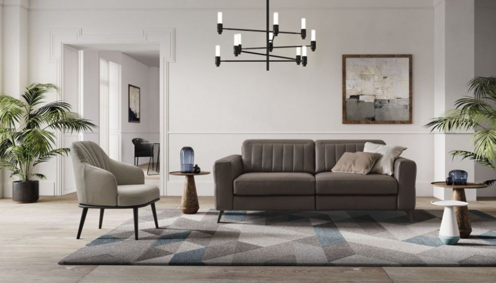 Canapea de 2 locuri cu un recliner Egon stil Modern L212cm