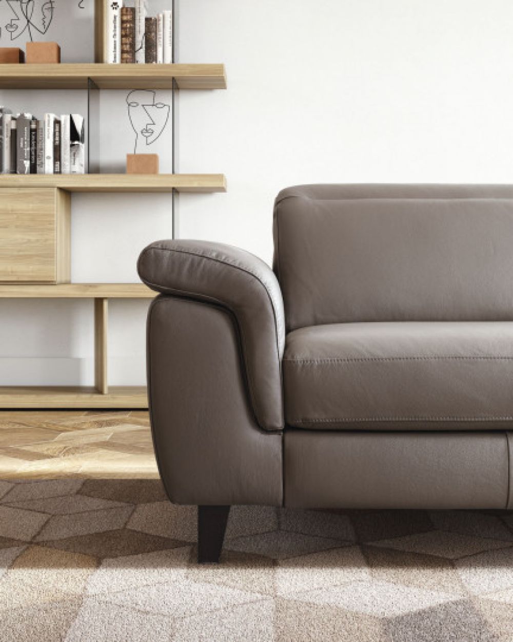 Canapea de 2 locuri cu un recliner Zeno stil Modern L230cm