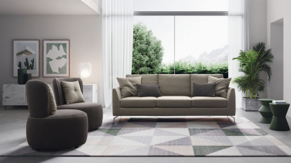 Canapea fixa 3 locuri Mike stil Scandinav L241cm