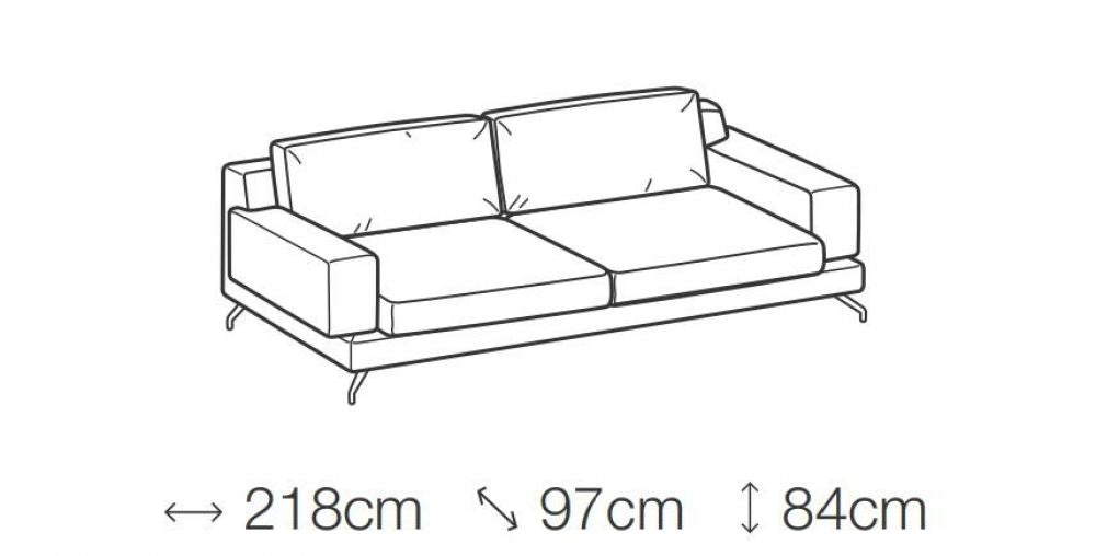 Canapea fixa 3 locuri Kennedy stil Modern L218cm
