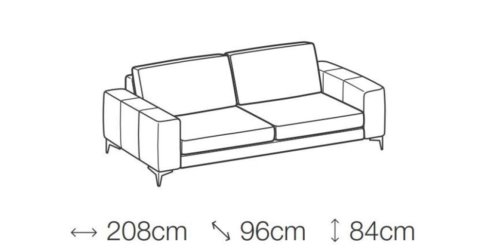 Canapea fixa 3 locuri Russel stil Modern L208cm