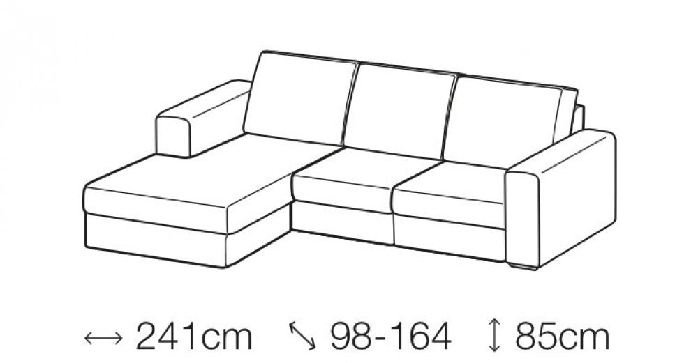 Coltar fix 3 locuri Icaro stil Elegant L241cm