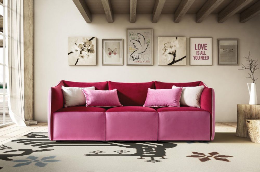 Canapea fixa 3 locuri Kubik stil Elegant L212cm