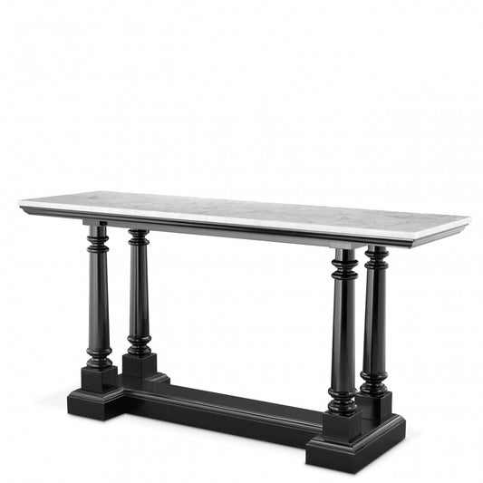 Consola din marmura si Metal Alb/Negru WALFORD L160xH81cm