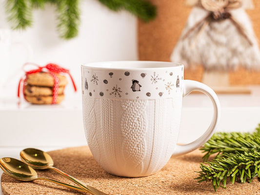 Cana din Portelan Alb Winter Feelings 500ml