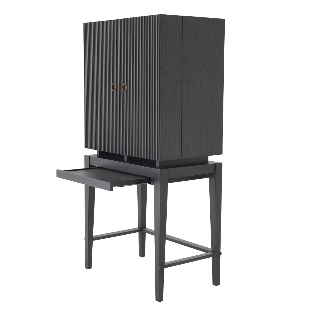 Comoda din Lemn masiv de stejar Negru DIMITRIOS L82xH168cm