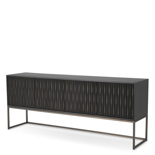 Comoda din Lemn masiv de stejar Negru BRAYDEN L200xH81cm