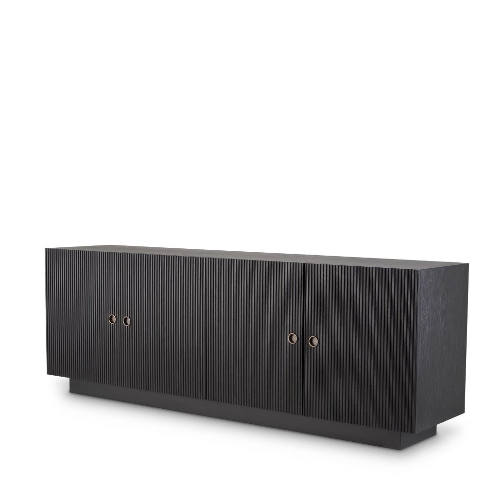 Comoda din Lemn masiv de stejar Negru DIMITRIOS L220xH79cm