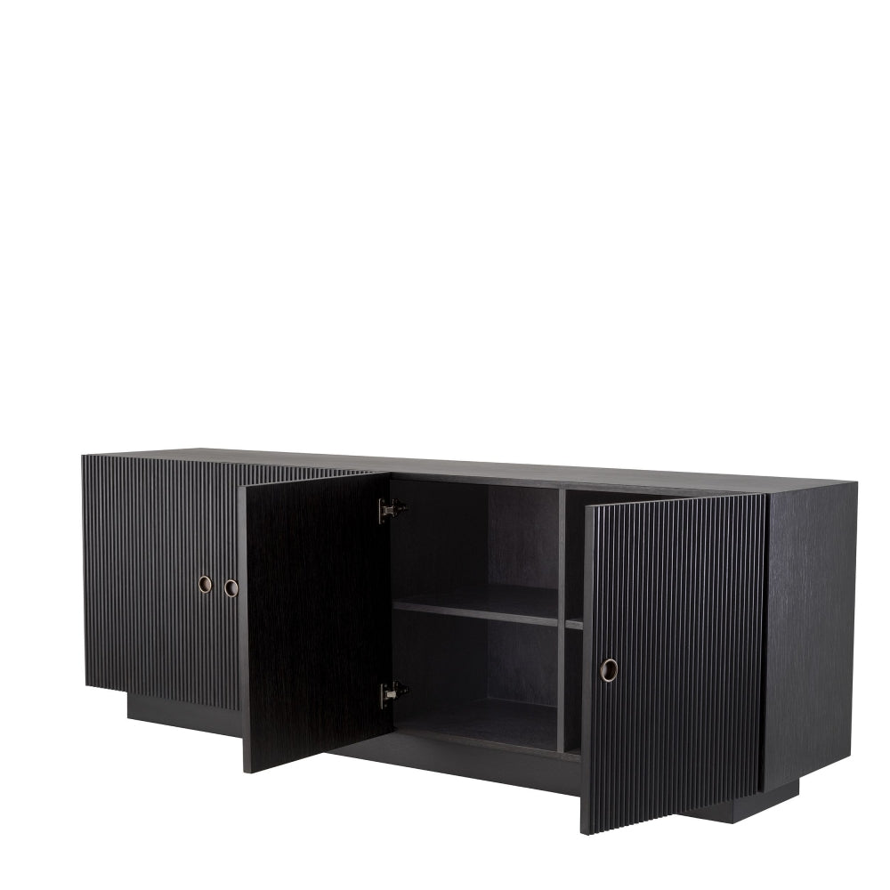 Comoda din Lemn masiv de stejar Negru DIMITRIOS L220xH79cm