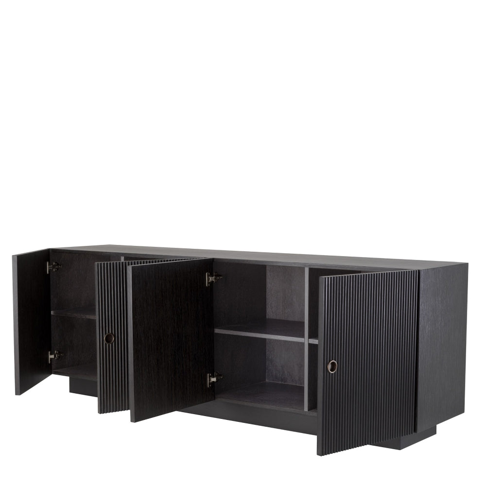 Comoda din Lemn masiv de stejar Negru DIMITRIOS L220xH79cm