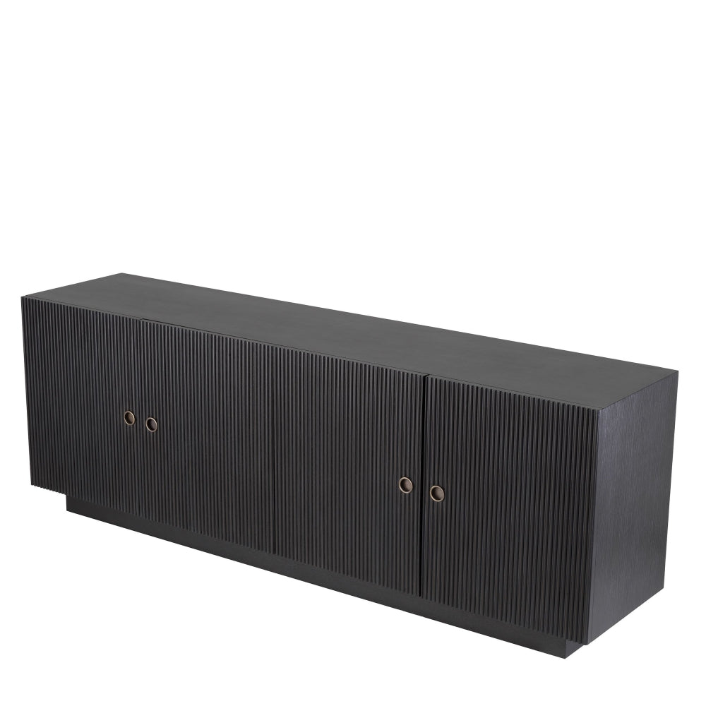 Comoda din Lemn masiv de stejar Negru DIMITRIOS L220xH79cm