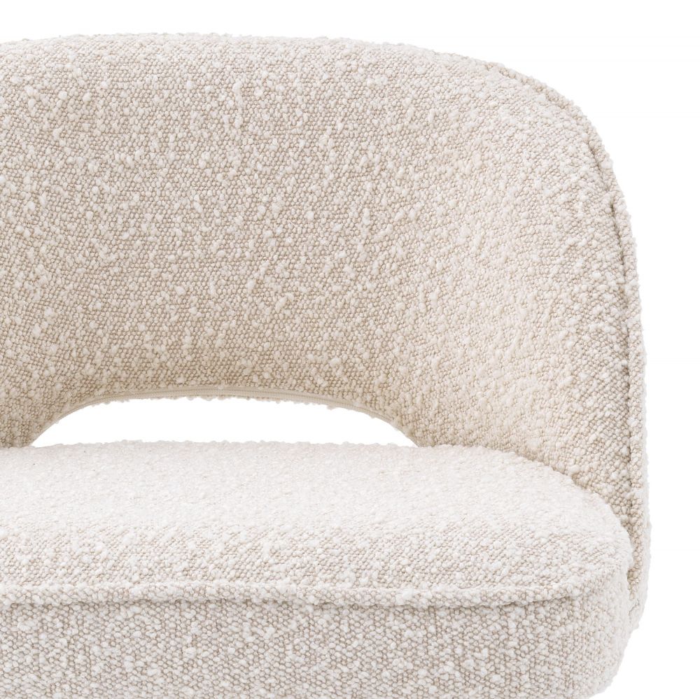 Set doua scaune rotative de insula din Textil si alama Crem/Negru/Auriu H92.5xL52xA69cm Eichholtz Cliff