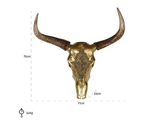 Obiect decorativ Bison Jaylee din polirasina Richmond Interiors Auriu L75xH58cm