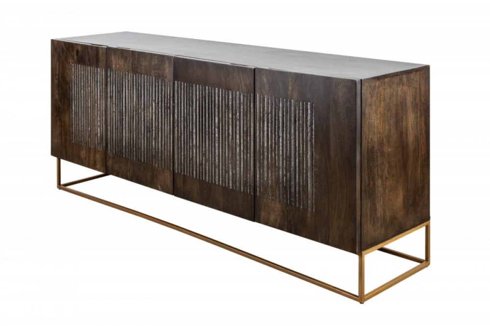 Comoda din Lemn masiv de mango Maro/Auriu Onyx L177xH76cm
