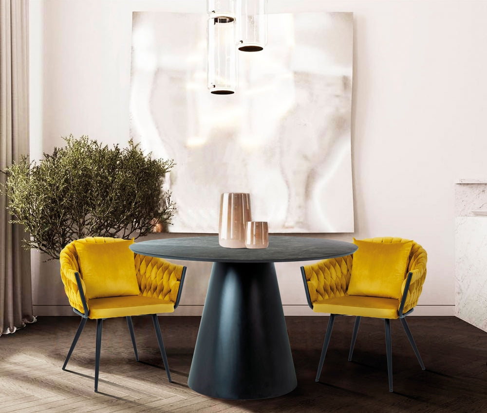 Masa rotunda din MDF Gri/Negru Angel D120xH76cm