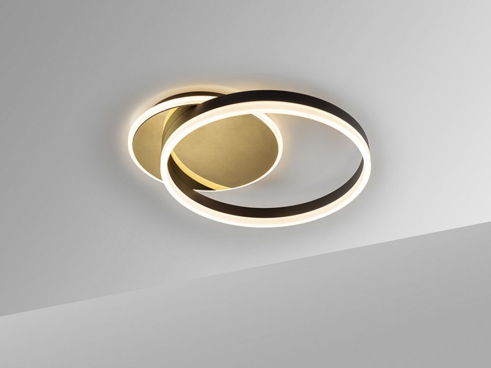 Plafoniera Oriel Auriu/Negru Led L46xH9cm