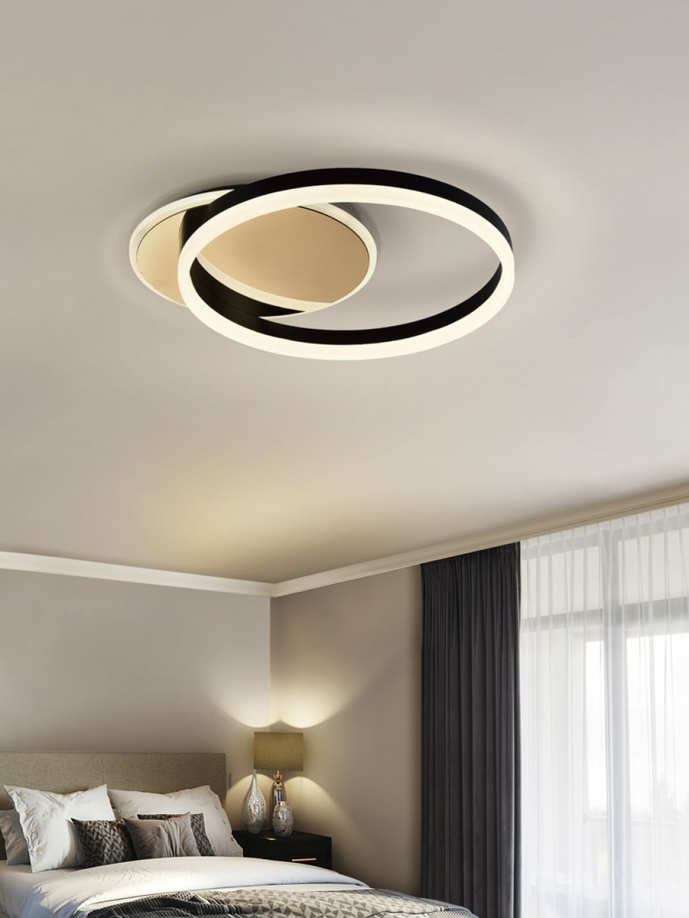 Plafoniera Oriel Auriu/Negru Led L46xH9cm