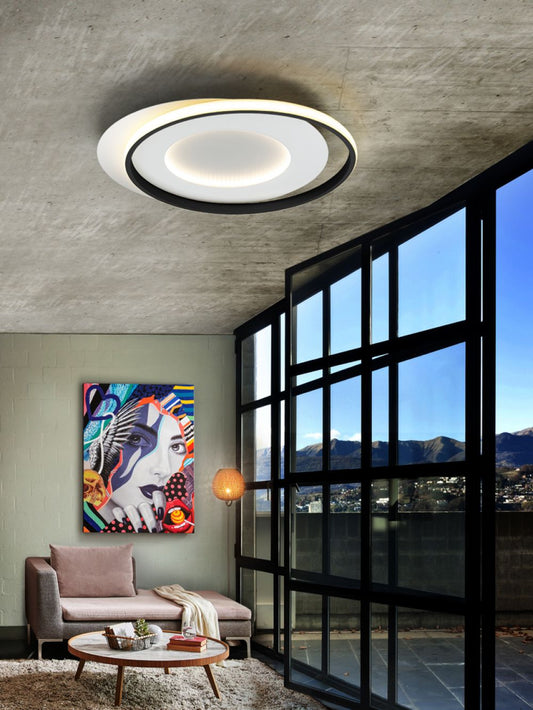 Plafoniera Limbos Alb/Negru Led L55xH6cm