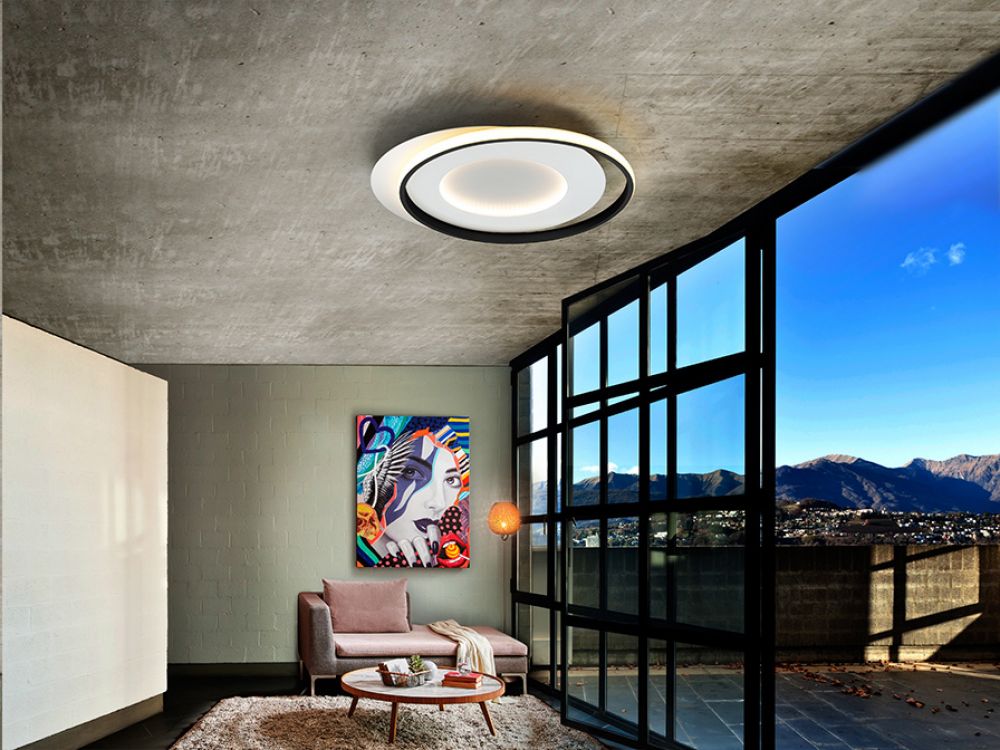 Plafoniera Limbos Alb/Negru Led L55xH6cm