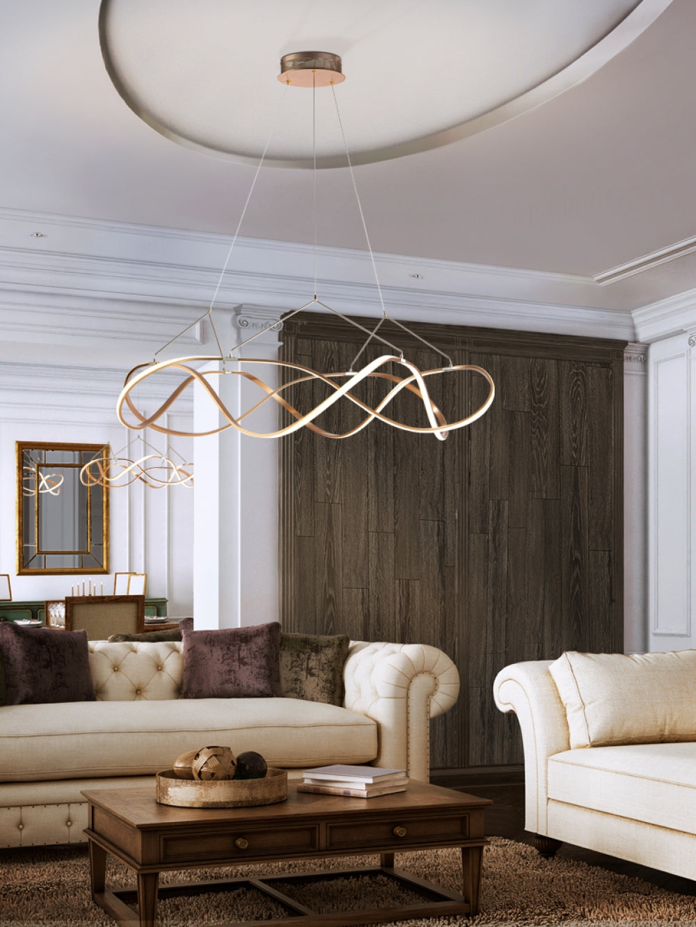 Lustra Rotunda din Metal Auriu D110xH230 Molly