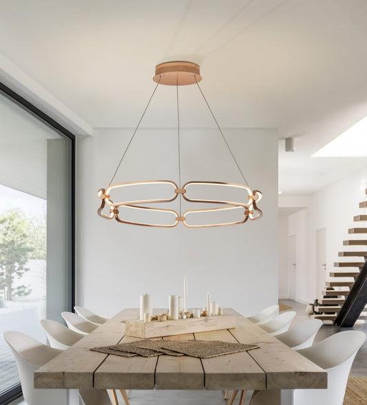 Lustra Rotunda din Metal Rose gold D80xH140 Colette