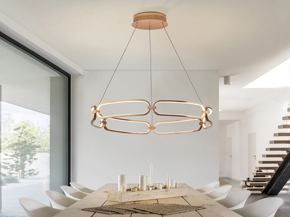 Lustra Rotunda din Metal Rose gold D80xH140 Colette