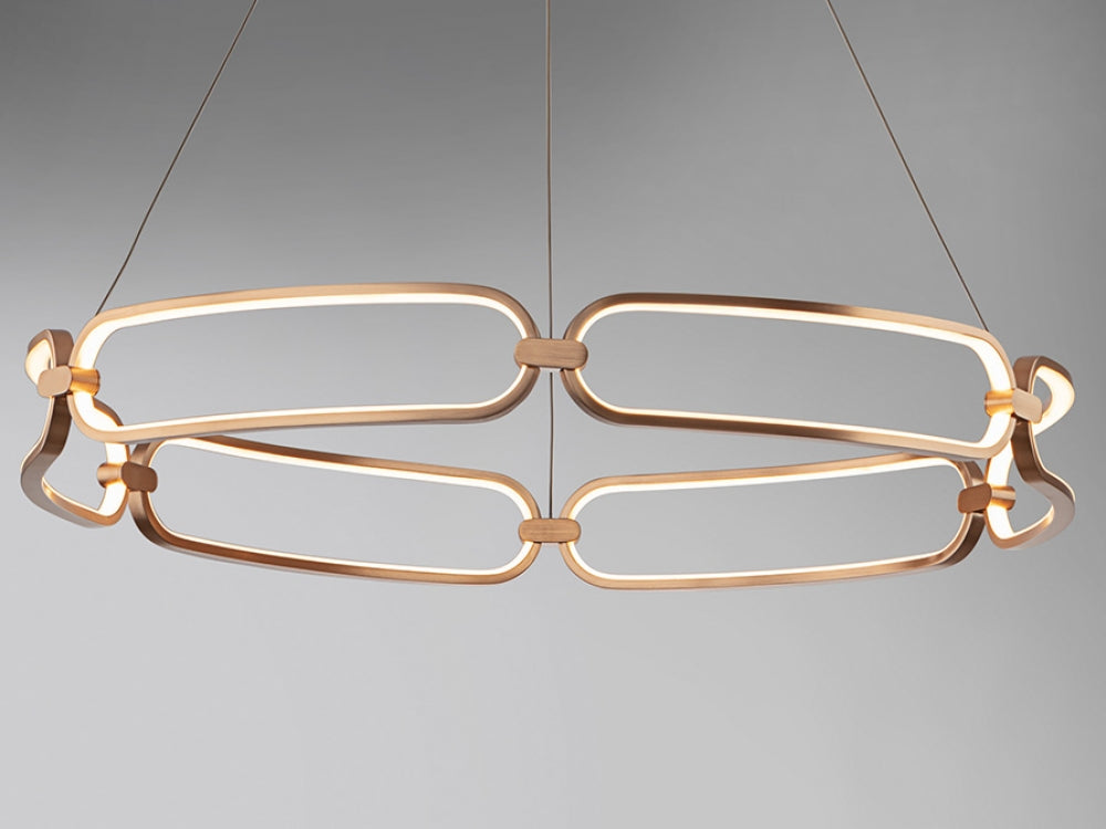 Lustra Rotunda din Metal Rose gold D80xH140 Colette