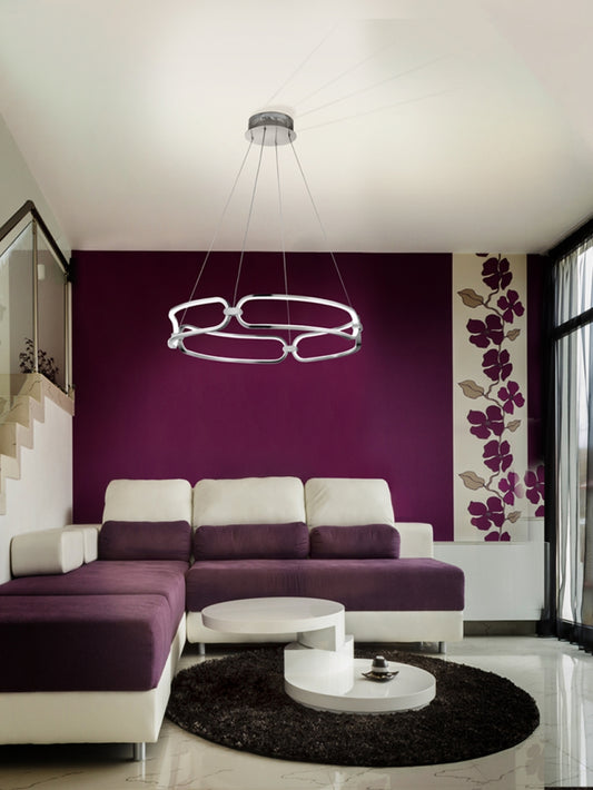 Lustra Rotunda din Metal Argintiu D60xH115 Colette
