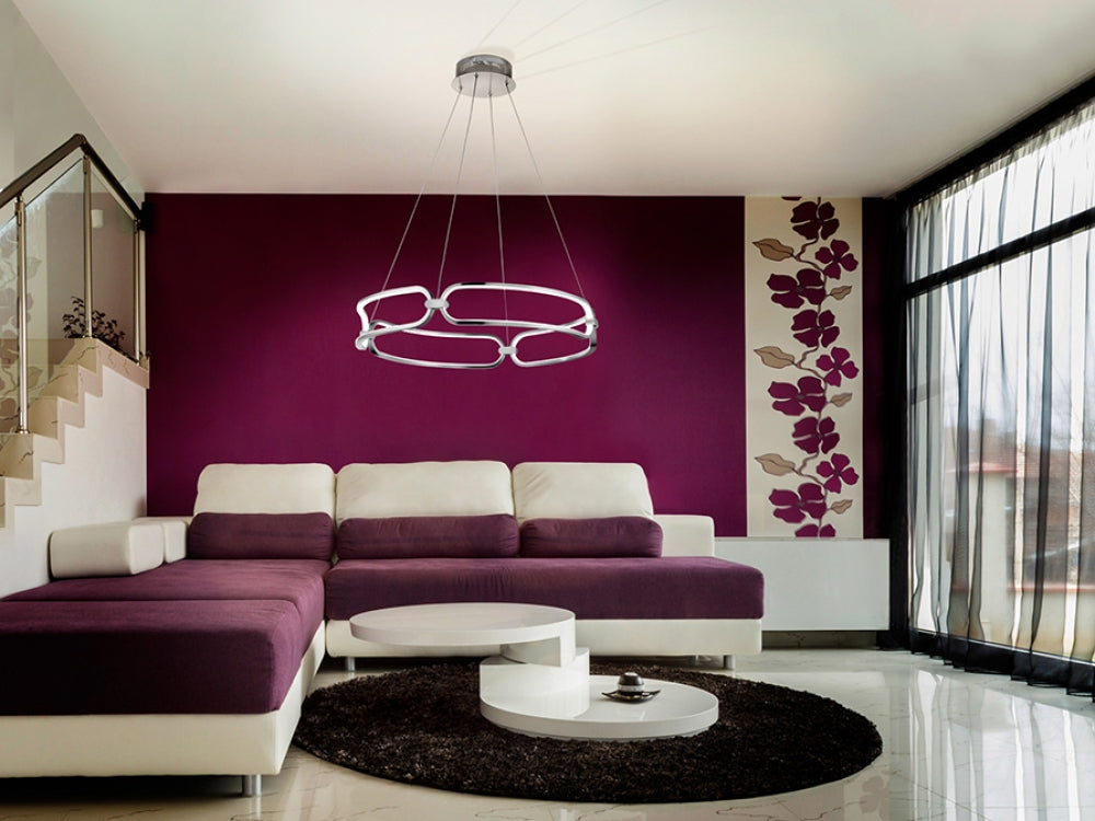 Lustra Rotunda din Metal Argintiu D60xH115 Colette