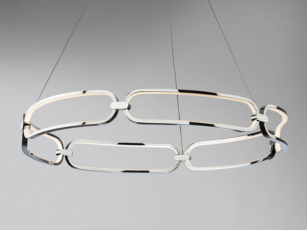 Lustra Rotunda din Metal Argintiu D80xH140 Colette