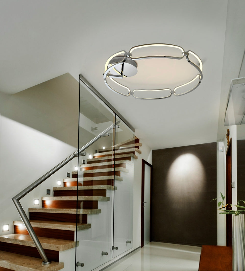 Plafoniera Rotunda din Metal Argintiu D80xH16 Colette