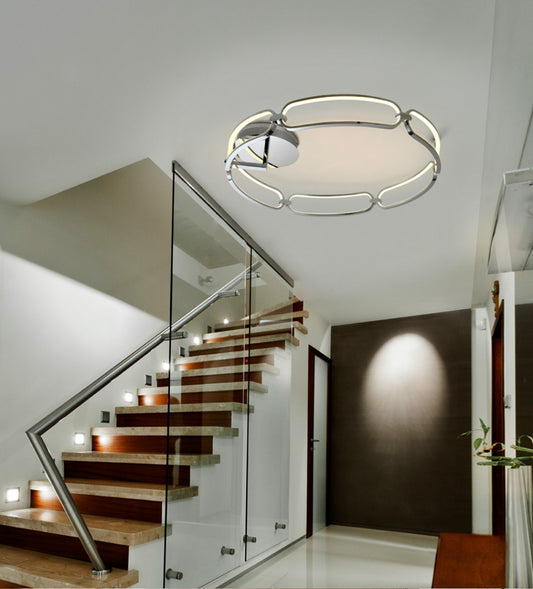Plafoniera Rotunda din Metal Argintiu D80xH16 Colette