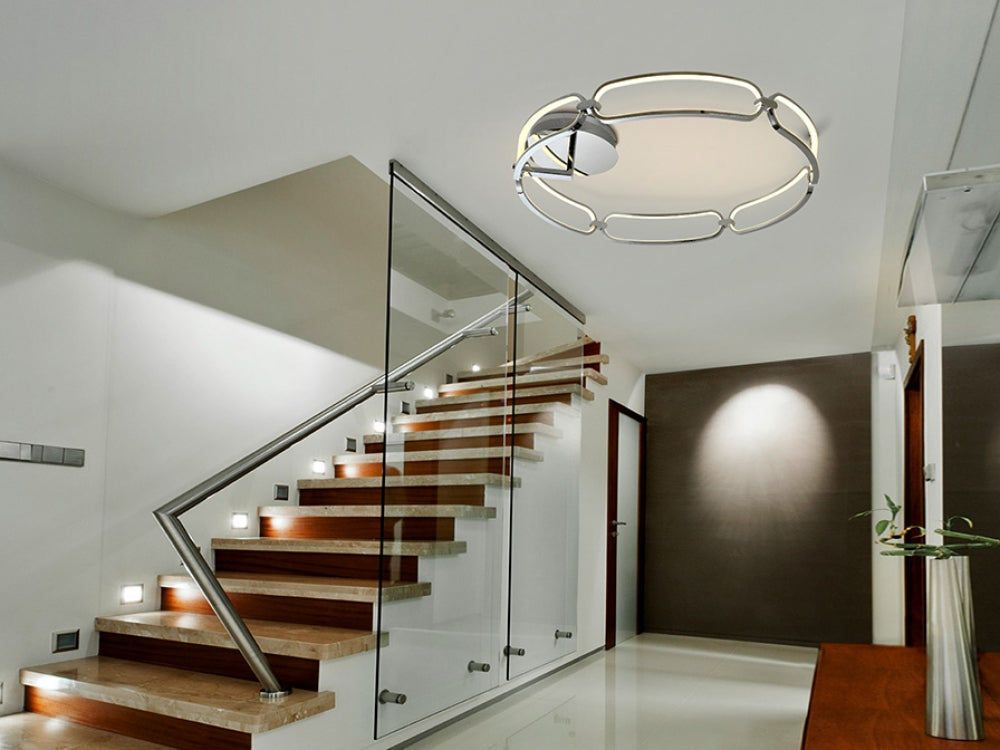 Plafoniera Rotunda din Metal Argintiu D80xH16 Colette