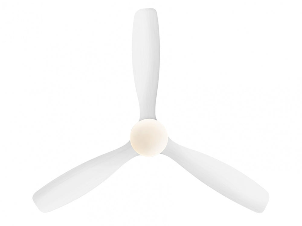 Ventilator de tavan cu lumina LED din Metal si Lemn Alb D132xH30 Siroco