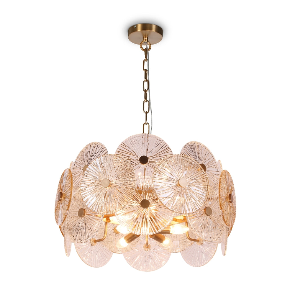 Lustra rotunda cu inaltime reglabila cu 8 becuri E14 40W D62.6xH83.2cm Aster