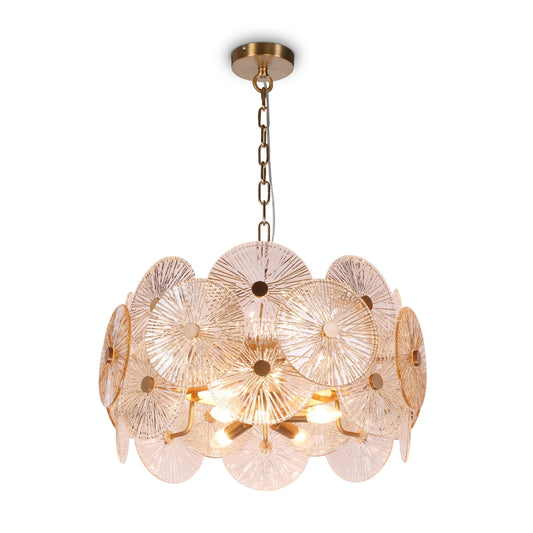Lustra rotunda cu inaltime reglabila cu 8 becuri E14 40W D62.6xH83.2cm Aster