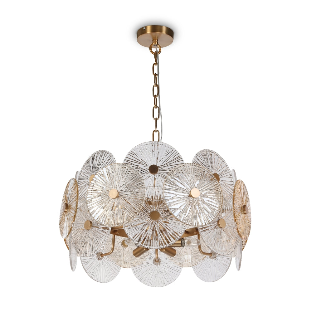 Lustra rotunda cu inaltime reglabila cu 8 becuri E14 40W D62.6xH83.2cm Aster