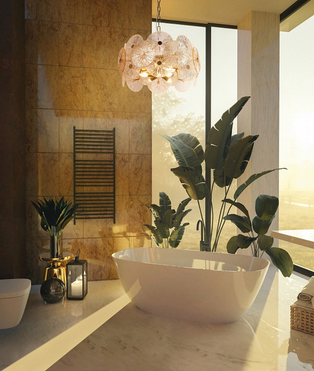 Lustra rotunda cu inaltime reglabila cu 8 becuri E14 40W D62.6xH83.2cm Aster