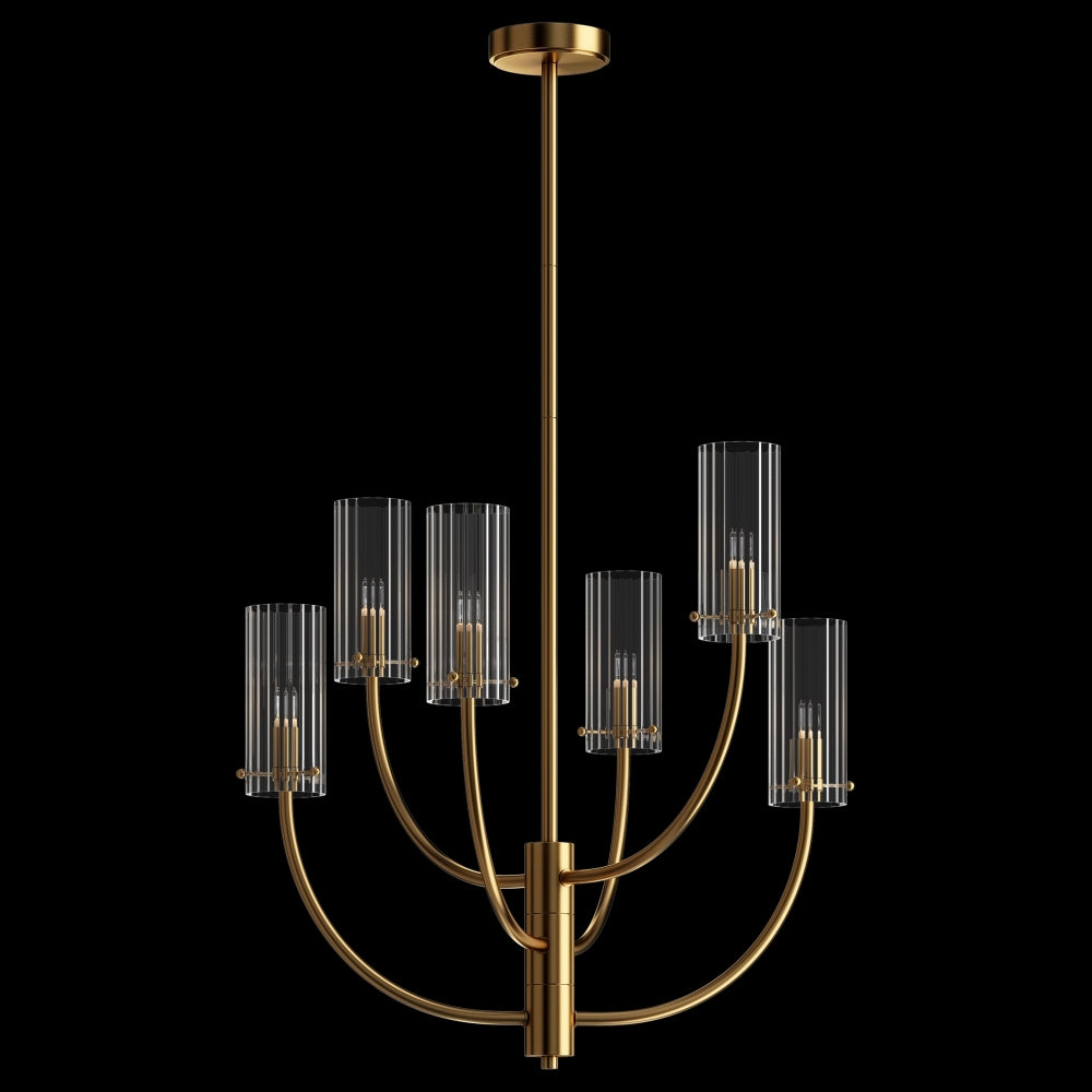 Candelabru rotund cu intaltime reglabila cu 6 becuri G9 40W D61xH102cm Arco