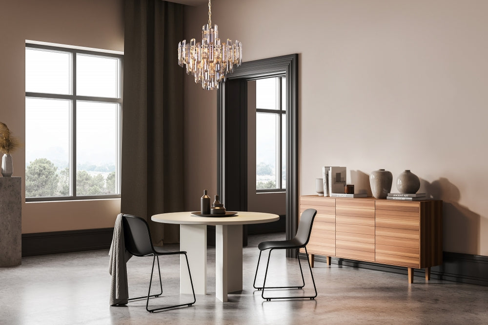 Lustra rotunda cu inaltime reglabila cu 8 becuri E14 40W D60.8xH160.2cm Flare